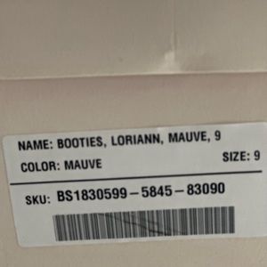 Booties - Loriann Mauve Booties size 9 never worn, original packaging.